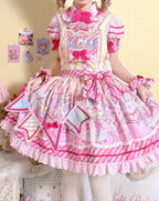 Candy Park - Sweet Lolita Carnival Print JSK, Salopette and Accessories - image 9