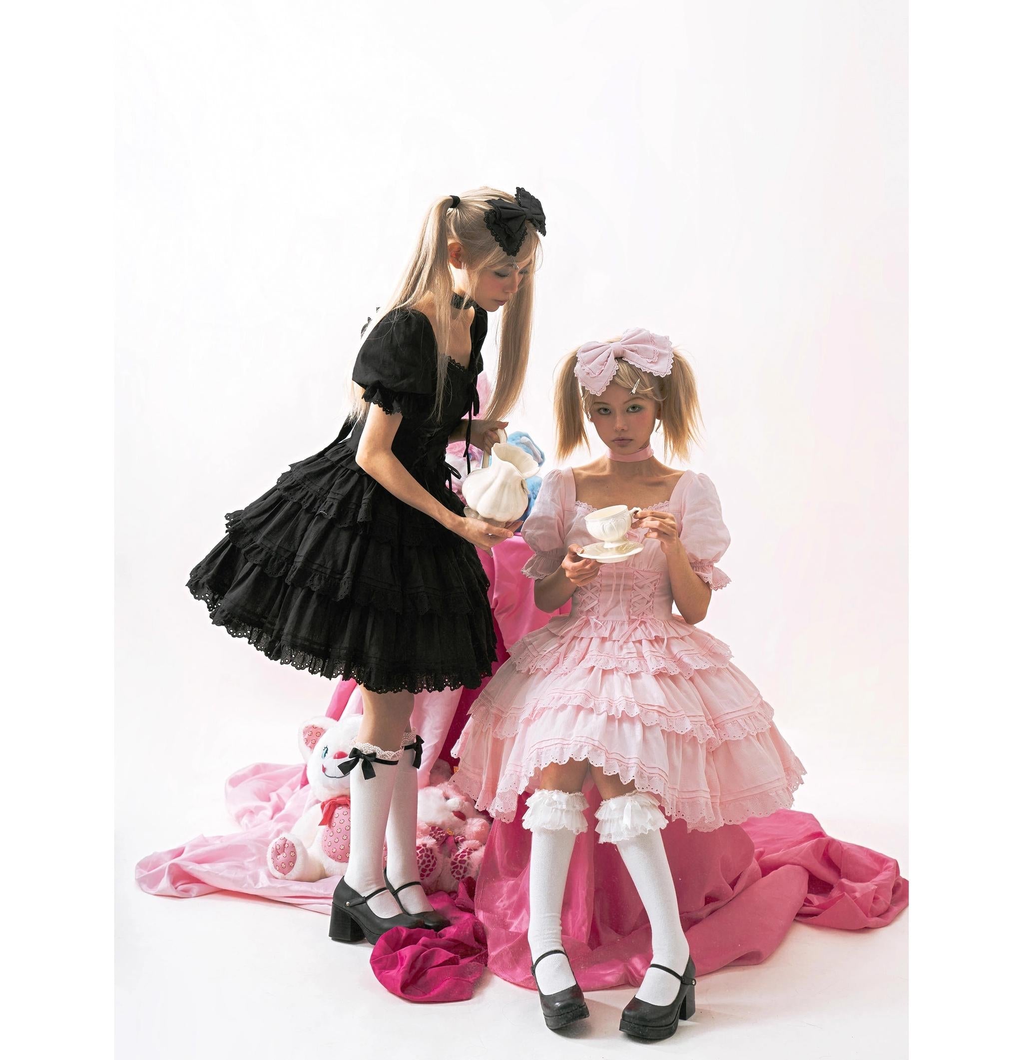 Miss Flora - Cotton Sweet Lolita Dress Set Doll-like OP and JSK - image 4