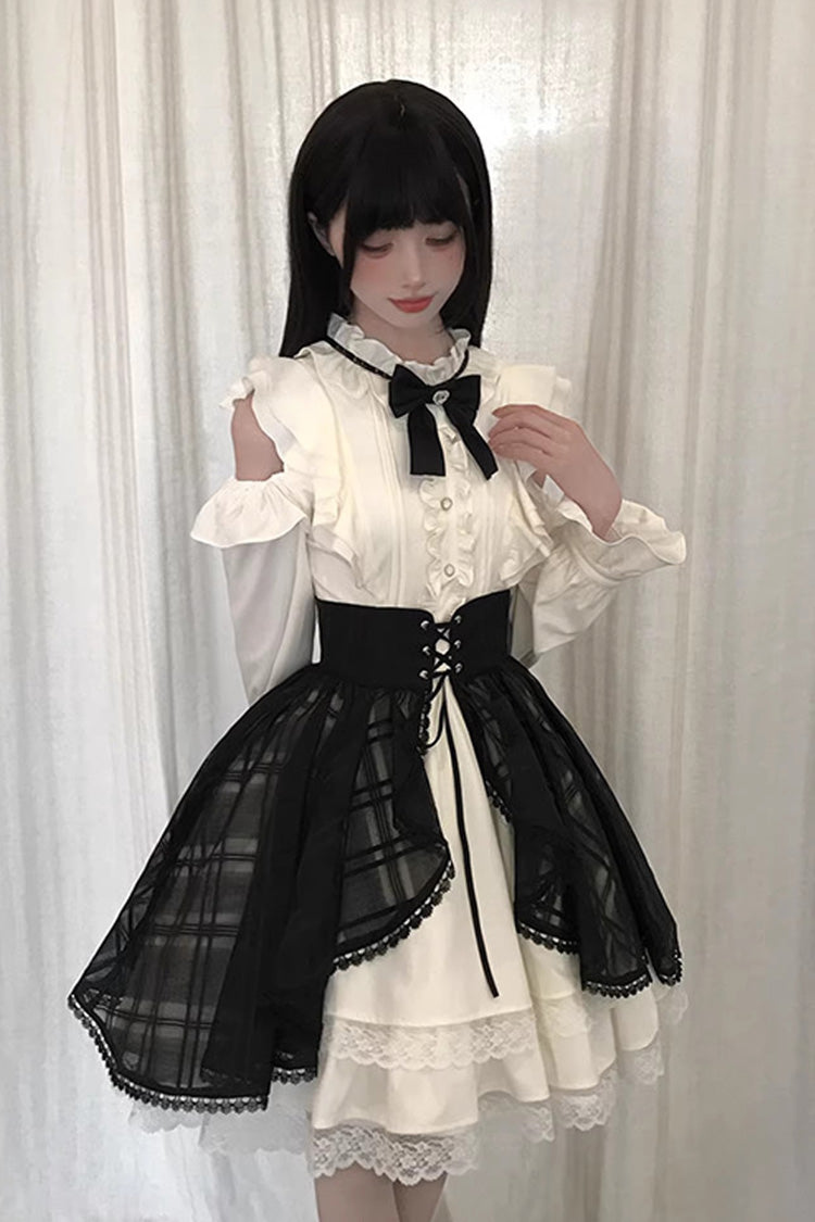 Dark Chocolate Champagne - Sweet Lolita Dress & Overskirt Set - image 5