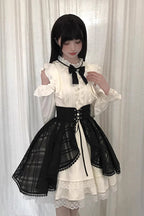 Dark Chocolate Champagne - Sweet Lolita Dress & Overskirt Set - image 5