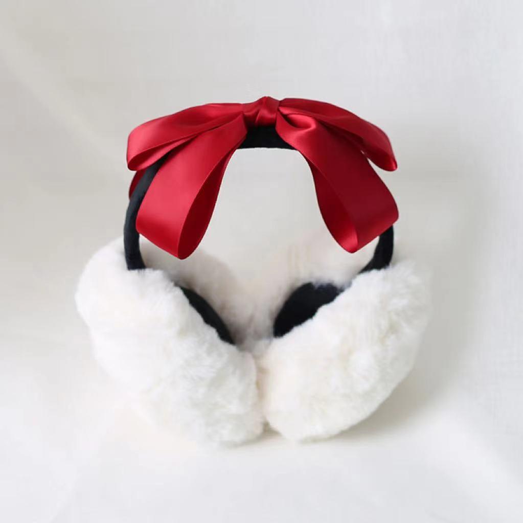 Winter Lolita Bow Plush Earmuffs - image 4