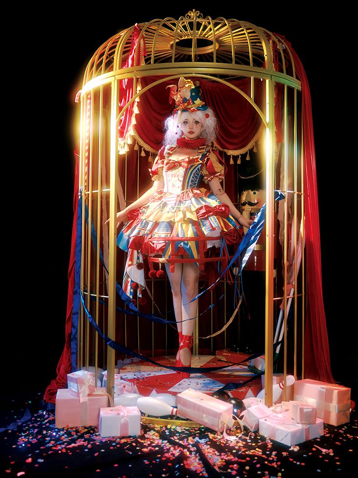 Bunny Circus Embroidery - Sweet Lolita JSK Dress and Detachable Puff Sleeves - image 28