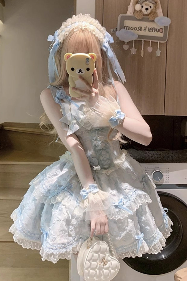Floral Overture Sweet Lolita JSK Dress in Blue - image 2