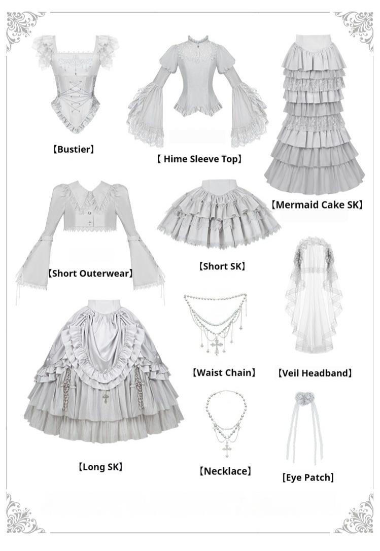 Humanoid Robot - Silver Gothic Lolita Mermaid Skirt Set - image 11