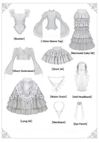 Humanoid Robot - Silver Gothic Lolita Mermaid Skirt Set - image 11