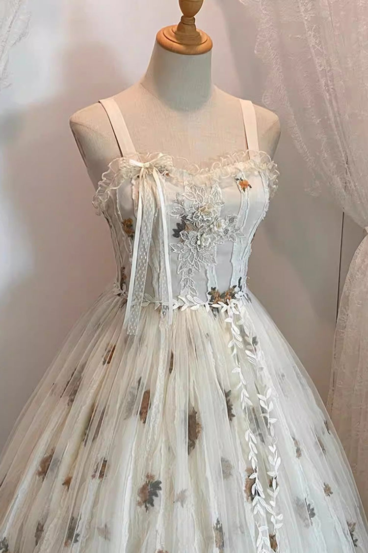 Chloris - Floral Embroidered Sweet Lolita JSK Dress in Apricot - image 10