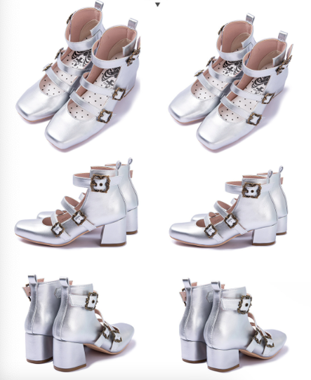 Vintage Elegant Lolita Three-buckle Mary Janes Shining Shoes - image 9