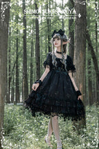 Whisper of Stars - Vintage Lolita Black OP Dress, Constellation-Themed - image 9