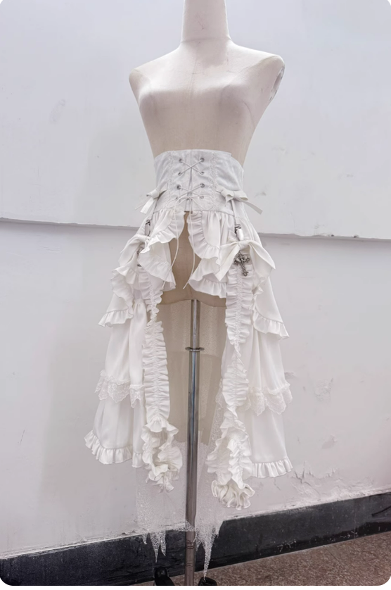 Omega Wedding Gothic Ouji Lolita White Suit - image 27