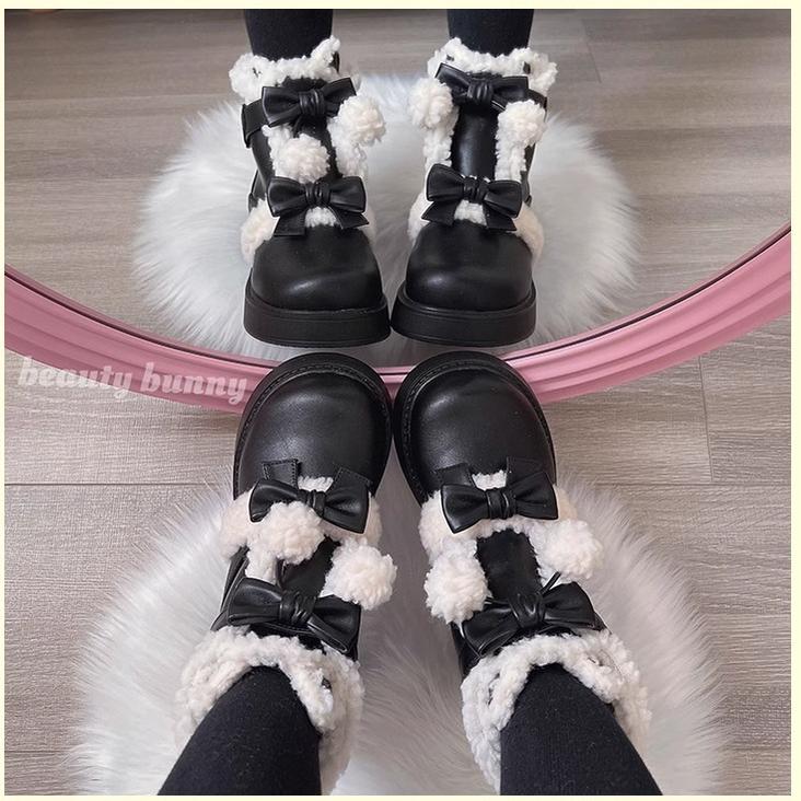 Furry Bear - Winter Cute Lolita Short Snow Boots - image 26