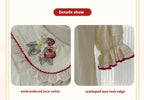 Sweet Lolita Shirt Strawberry Embroidery Ivory Blouse - image 3