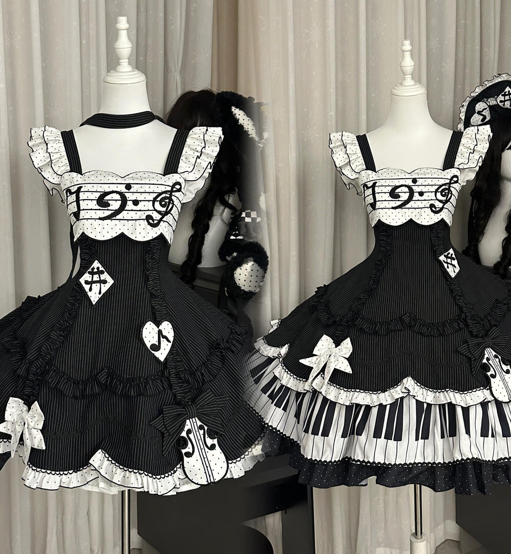 Rhythm Note Old School Lolita Piano-Key JSK and Accessories - image 10