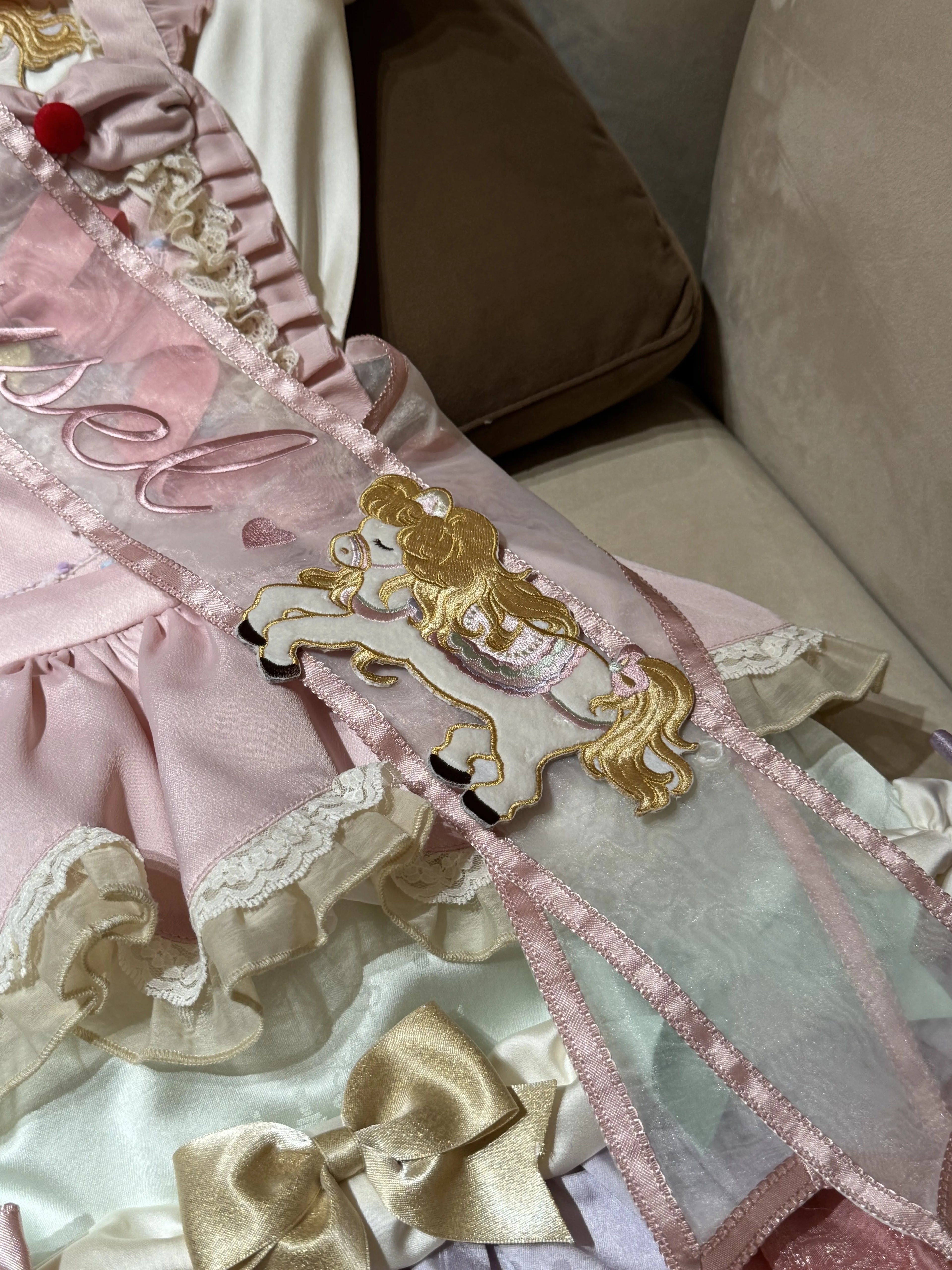 Dream Parade Pink Pony Embroidery Sweet Lolita OP and Skirt Set - image 10