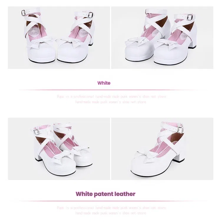 Sweet Lolita Shoes Round Toe Middle Heel - image 12