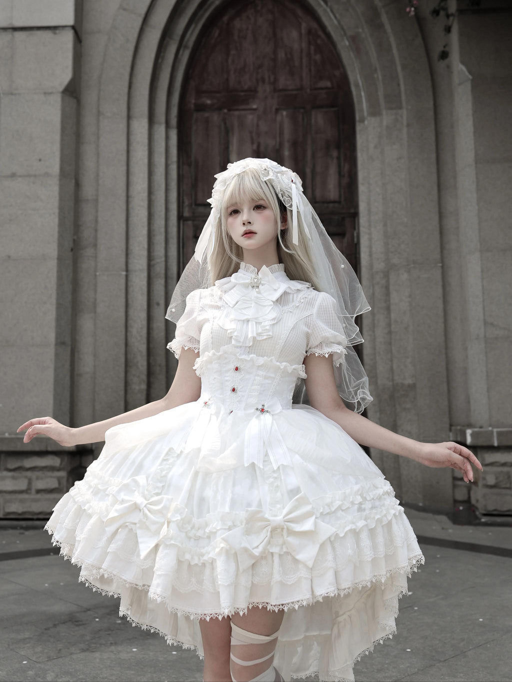 Spider Cross Knot Gothic Lolita Skirt and Blouse Set - image 17