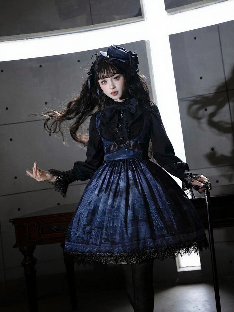 Floral Print Lace-Up Back JSK Dress - image 6