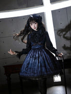 Floral Print Lace-Up Back JSK Dress - image 6