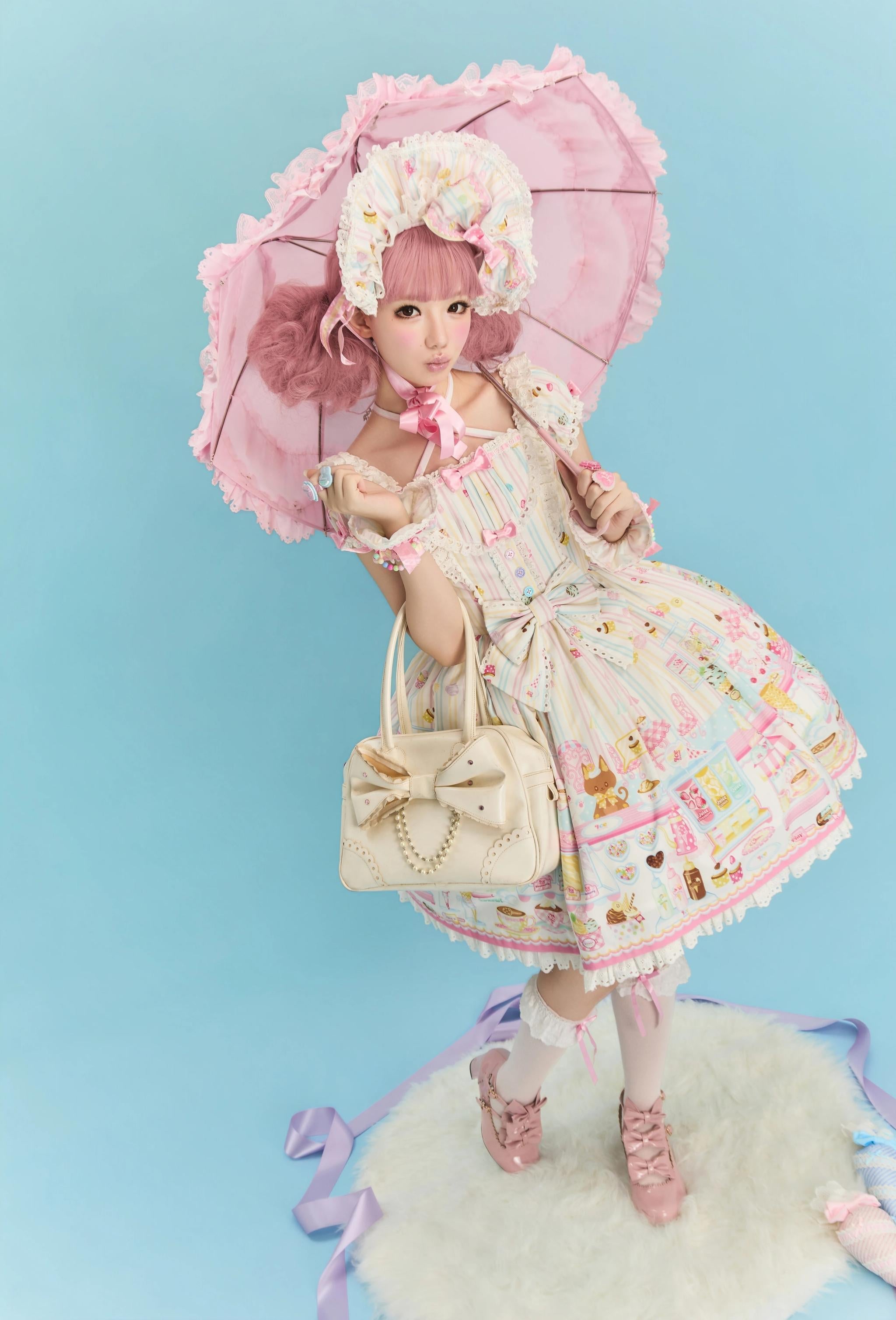 Summer Ice Cream Tale - Old School Lolita Ice Cream Printed OP & JSK Dress - image 17