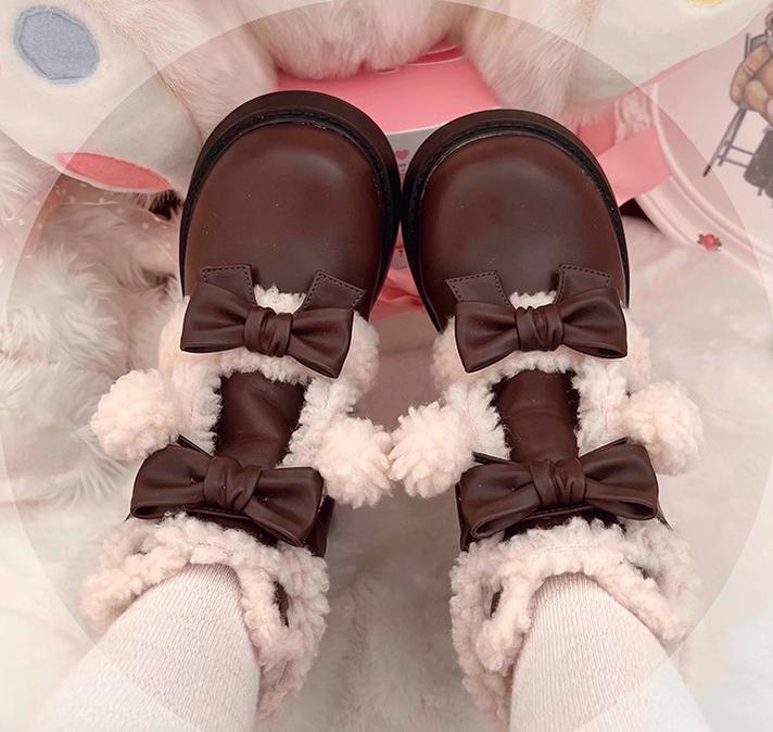 Furry Bear - Winter Cute Lolita Short Snow Boots - image 19