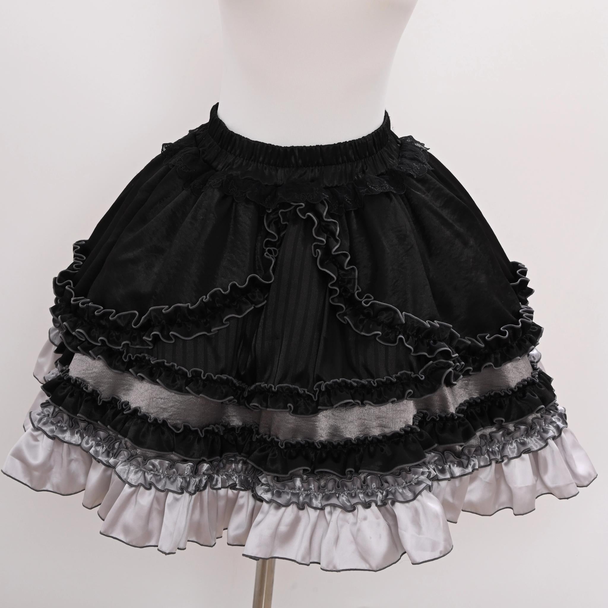 Metallic Angel Black Gothic Lolita Top and Ruffled Skirt Set - image 19
