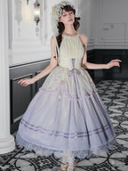 Purple Classic Gradient Lolita JSK Set with Cardigan and Hair Accessories - image 5