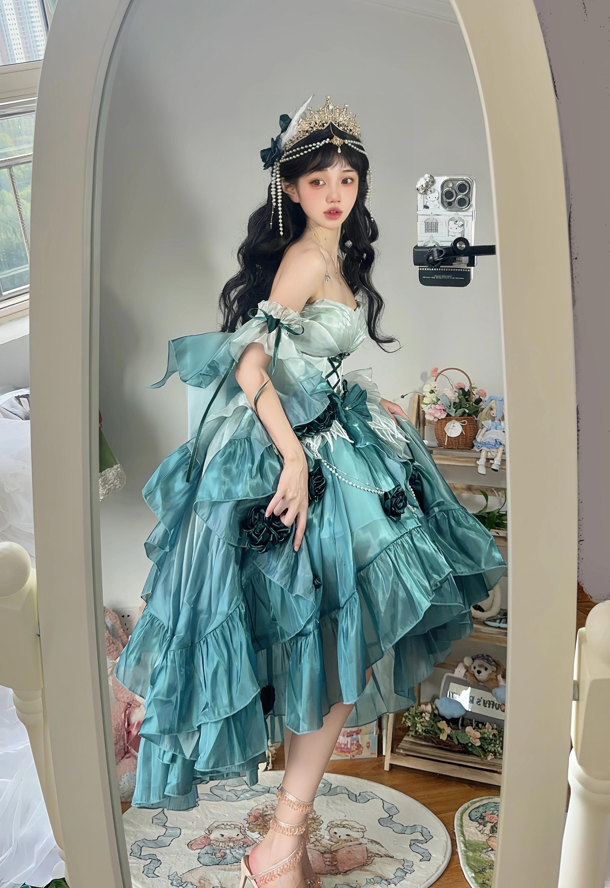 Swan Wonderland - Fairy Lolita JSK with High-Low Hem - image 13