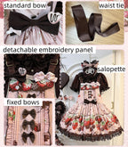 Strawberry Chocolate Lovers Sweet Lolita Embroidered Dress - image 8