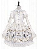 Rabbit Print OP with Detachable Striped Sleeves - image 1