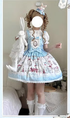 Rabbit Collection Box - Bunny Print Kawaii Lolita JSK Dress, 3 Colors - image 4