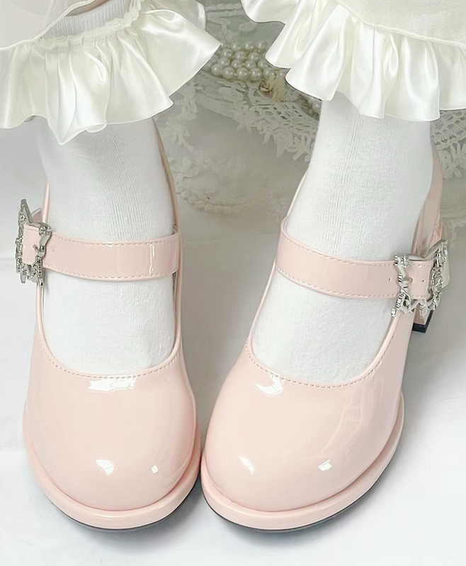 Wanxiang Cycle - Elegant Lolita Heels with Embossed Rose - image 7