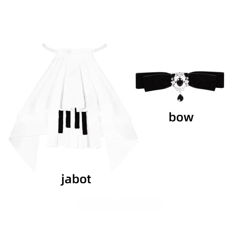 Monochrome Sonata - Classic Lolita Bust-supporting JSK Set, Piano Inspired - image 34