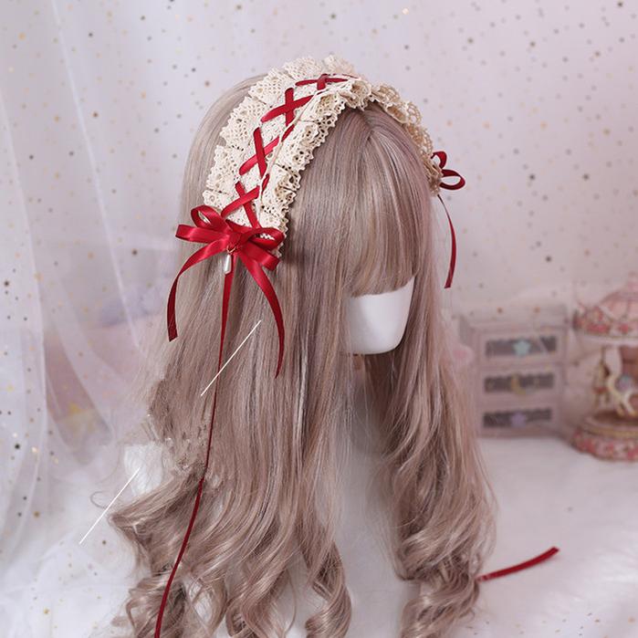 Japanese Style Sweet Lolita Lace Headband Multicolors - image 1