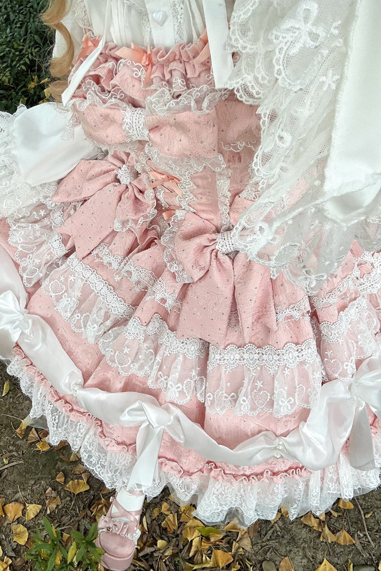 Pink Multi-Layered Sweet Plus Size Princess Lolita JSK Dress Set - image 2