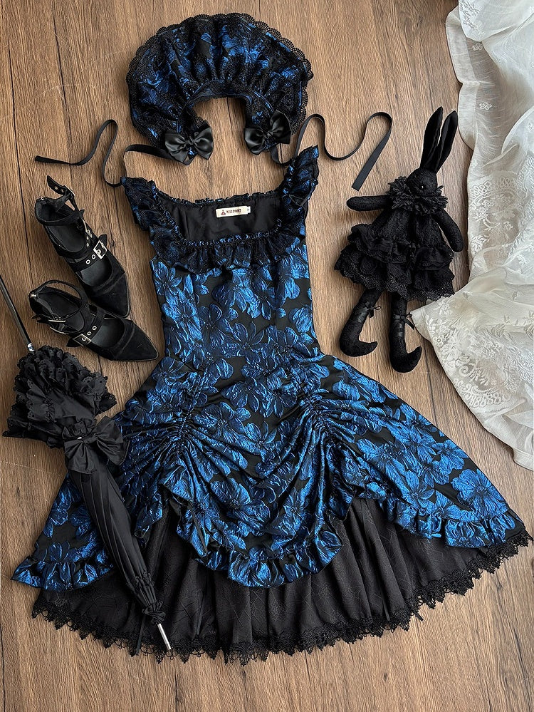 Dark Blue Ruffled JSK Gothic Lily - Miss Point - image 6