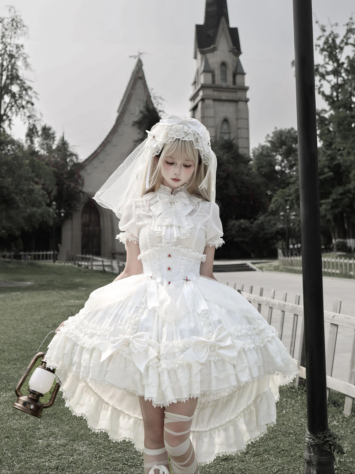 Spider Cross Knot Gothic Lolita Skirt and Blouse Set - image 4