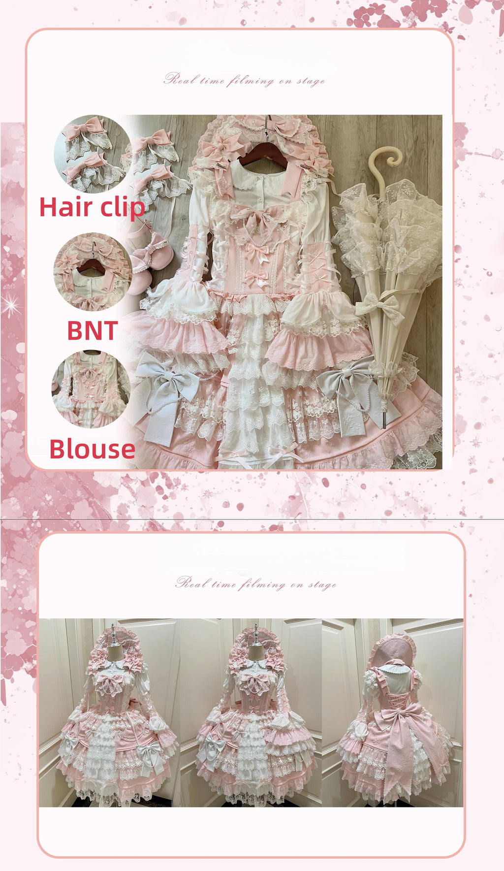 Sakura Love - Gorgeous Doll-like Lolita Dress Suit, Tiered Skirt - image 14
