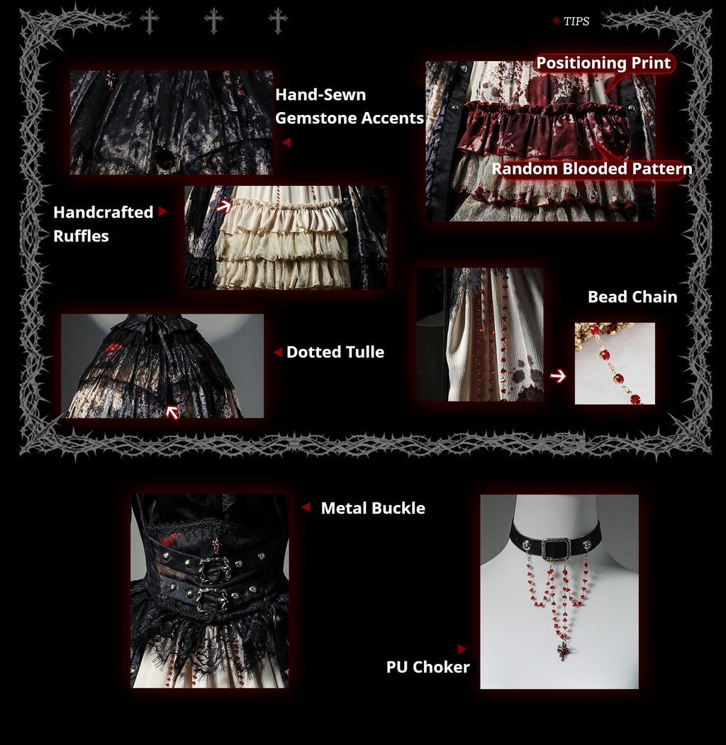 Heretic Nun - Halloween Gothic Lolita JSK Dress & Blouse Set - image 20