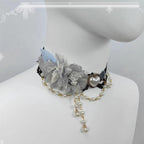Elegant Lolita Necklace Rose Gemstones and Pearl Necklace - image 2