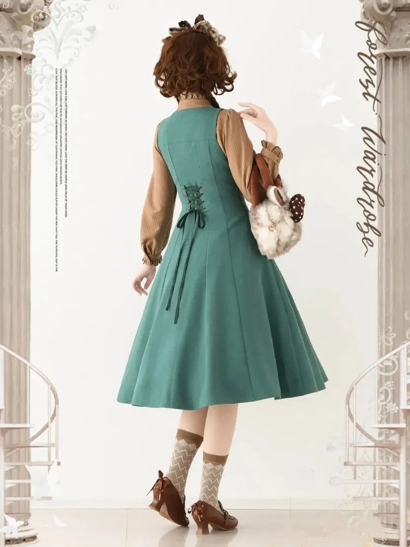Forest Corridor 10-Panel Bustier Waist-Cinching Lolita JSK - image 16