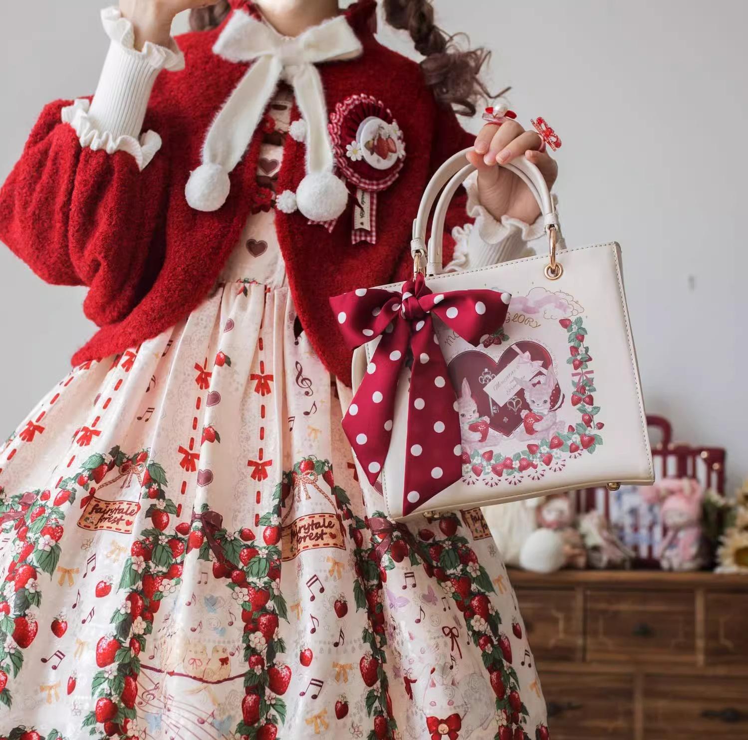 Retro Lolita Handbag PU Square Wedding Bag - image 4
