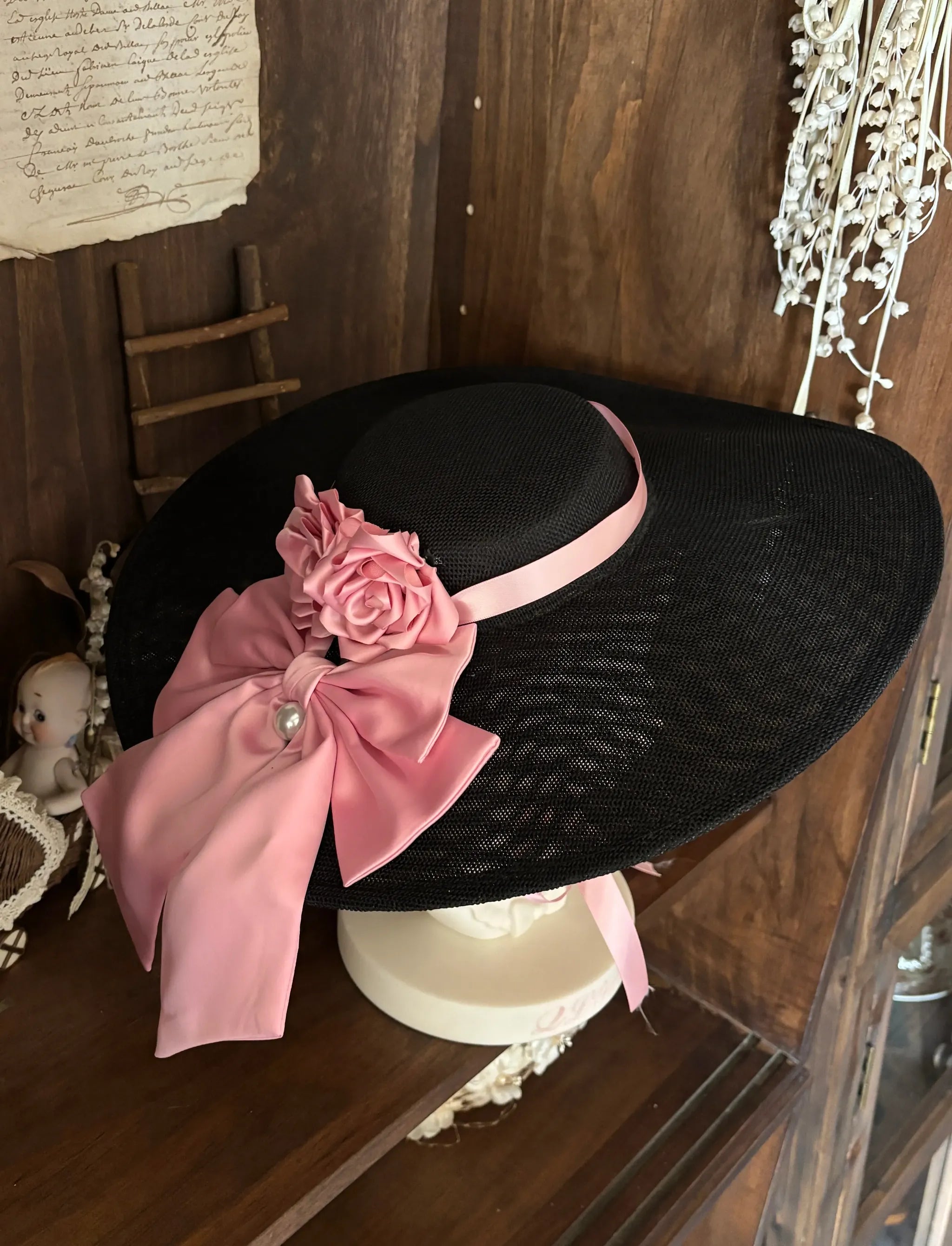 Casket Rose - Elegant Lolita Satin Corset Dress with 3D Pink Roses - image 8