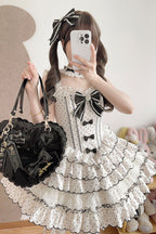 Beige Polka-Dot Sweet Princess Lolita JSK Dress - image 4