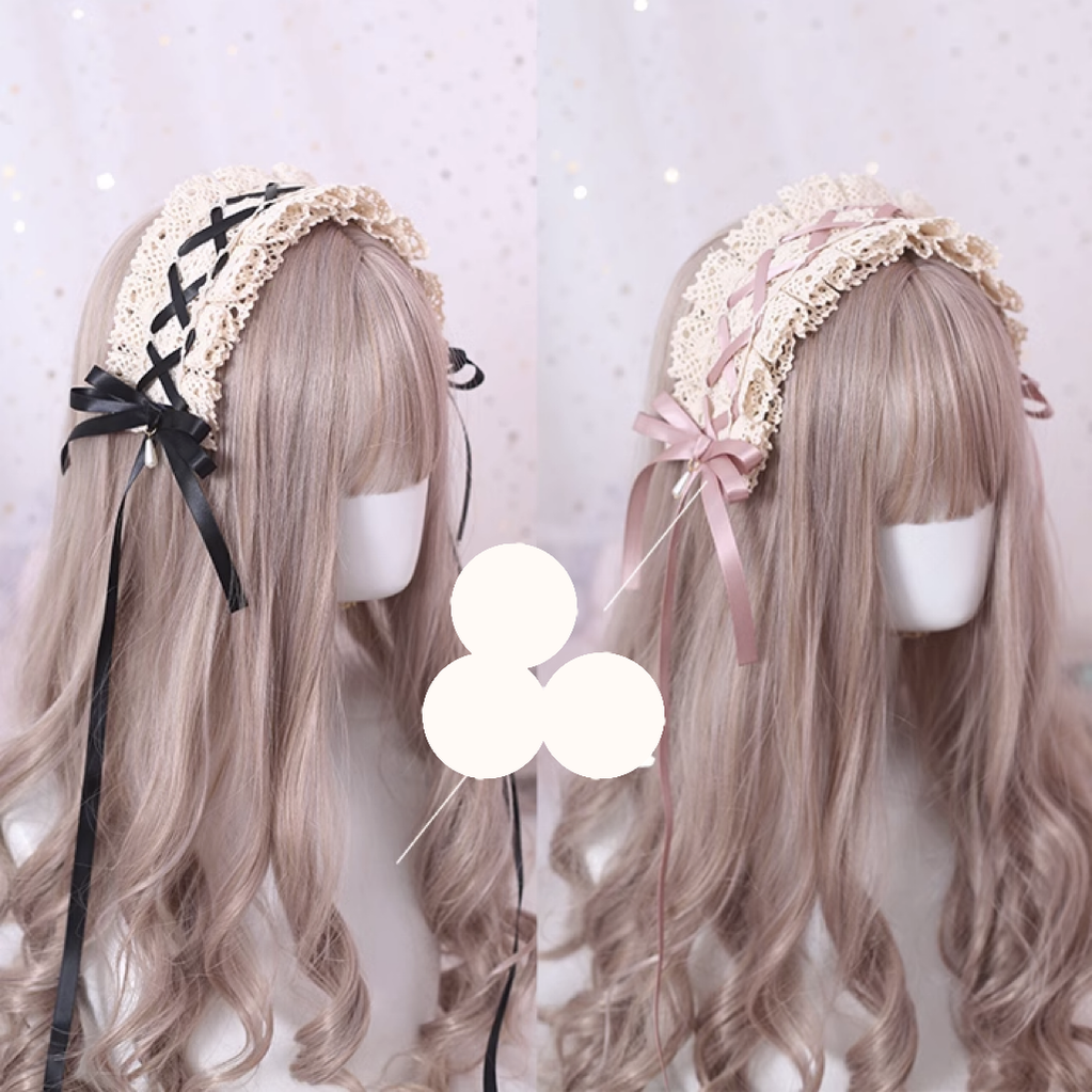 Japanese Style Sweet Lolita Lace Headband Multicolors - image 2