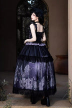 Skull Magic Gothic Lolita Top and Skirt Set in Black and Blue - image 3