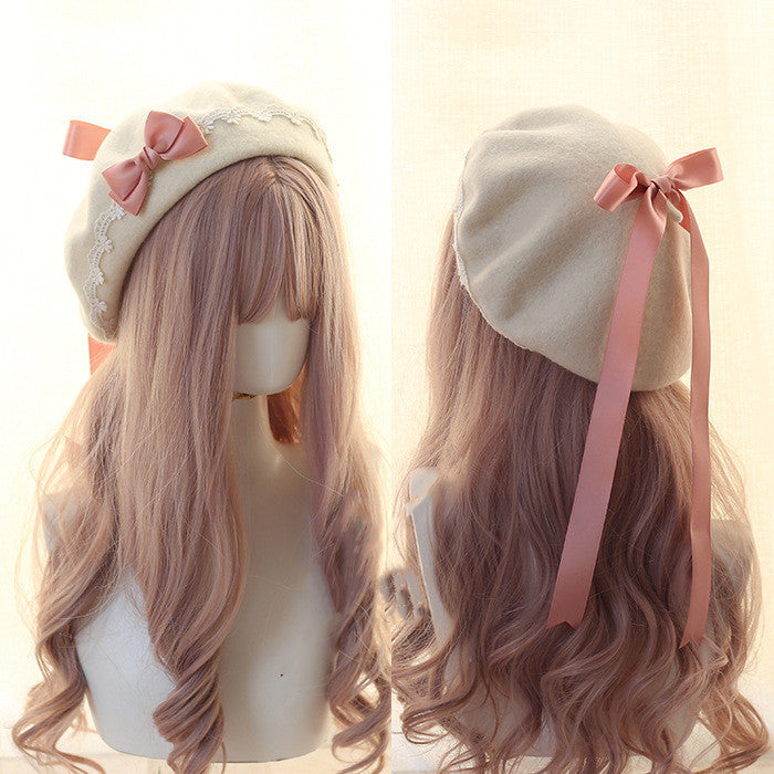Sweet Woolen Lolita Lace Beret, Japanese Style - image 8