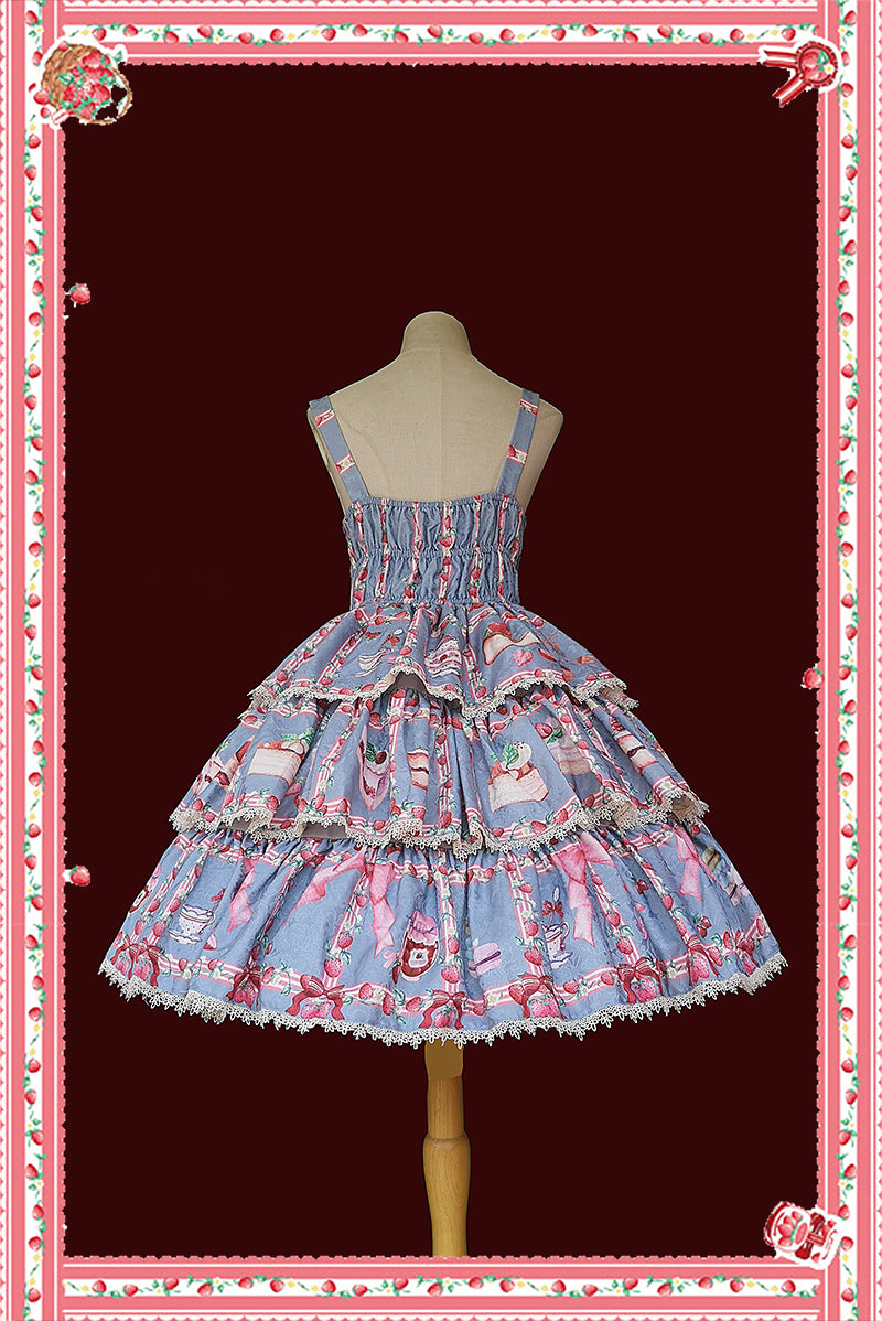 Strawberry Tea - Tiered Ruffles Lolita JSK - image 8
