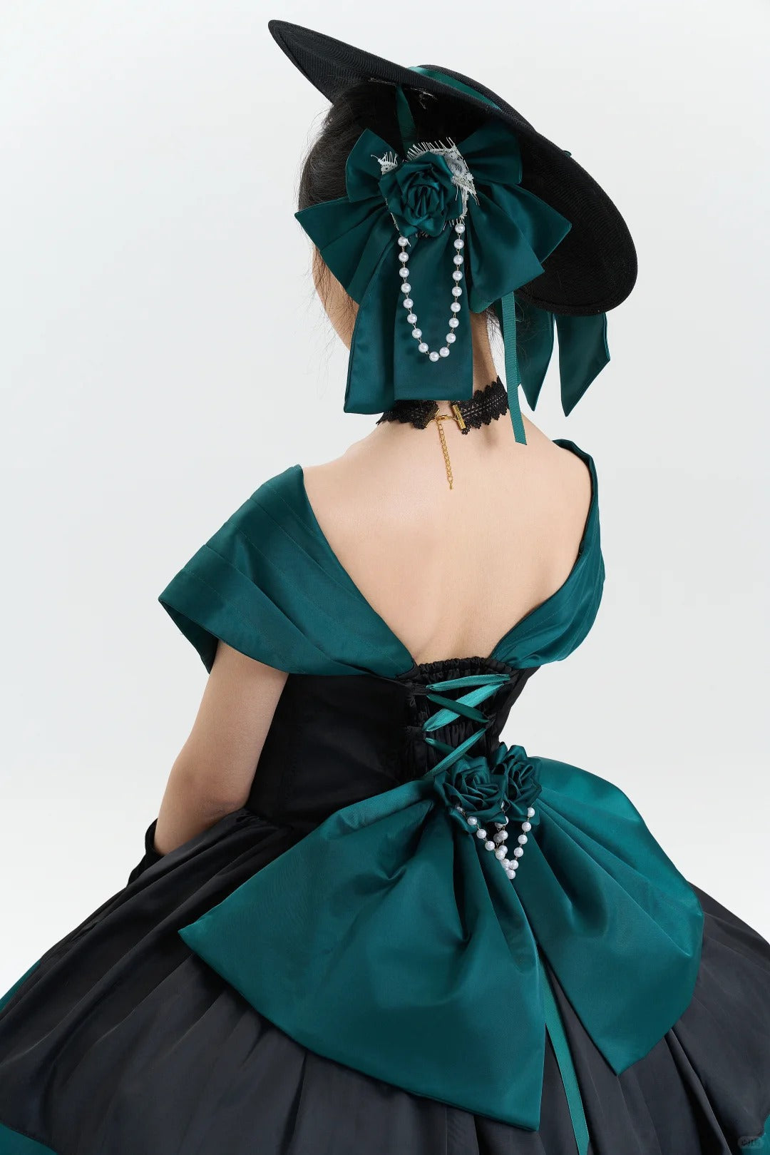 Treasure Chest Rose Lolita Green Dress - image 11