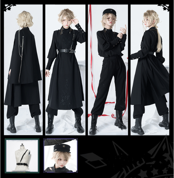 The Stars Change - Ouji Lolita Embroidery Brolita Trousers - image 5