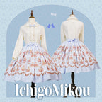 Rose Garden Bunny - Daily Lolita Rose Bunny Printing OP JSK Dress Set - image 24