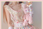 Starry Pudding Bear - Sweet Lolita JSK and Printed OP Dress - image 13